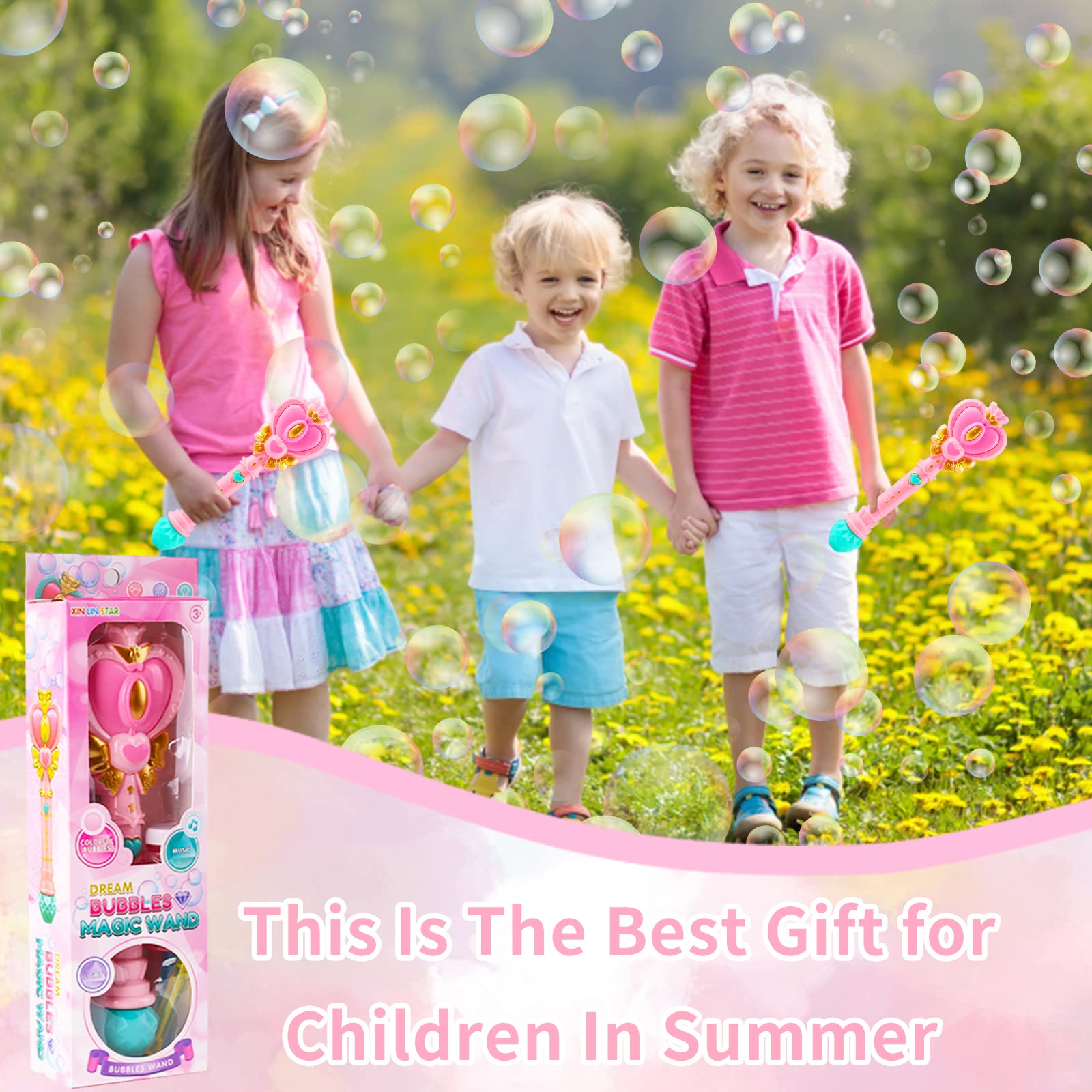 Tlkiaa light up bubble wand adds visual excitement to bubble play.