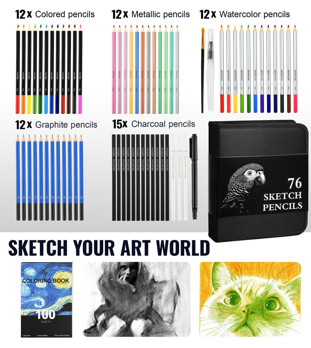 TMOL 100-page 3-color sketchbook displaying varied tones for shading