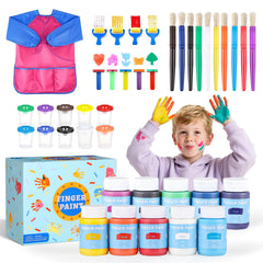 TMOL Washable Paint Kit with 10 colors for mess-free toddler art sessions