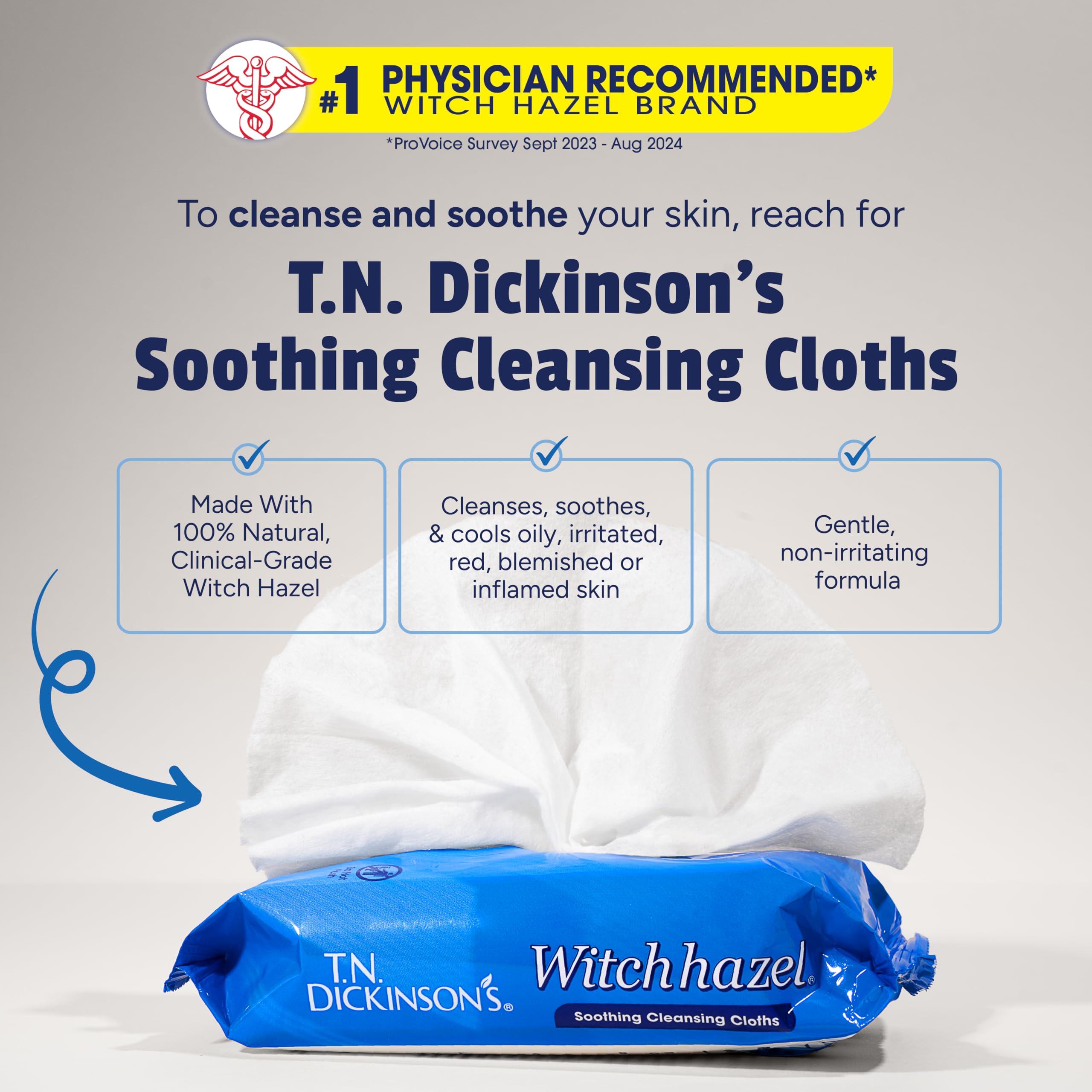 T.N. Dickinson's Witch Hazel Cloths provide refreshing skin after activity.