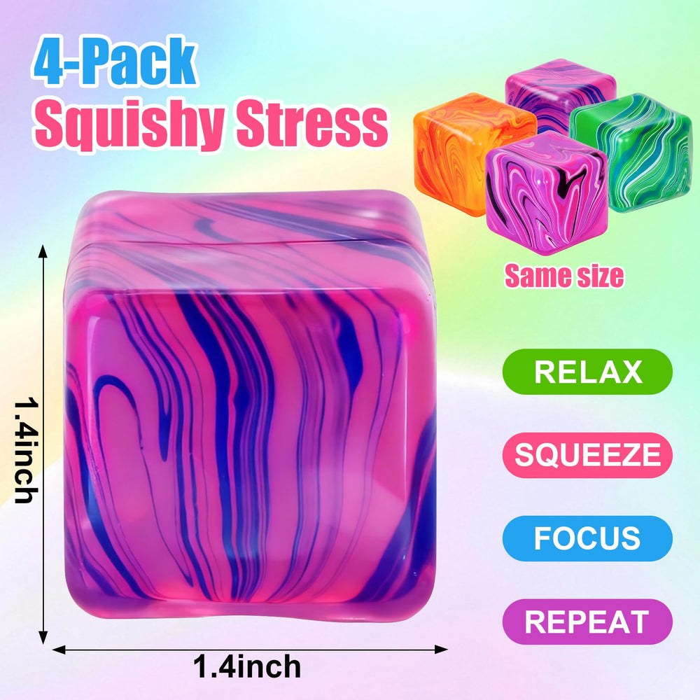 tngtswwcv 4-pack stress ball blue, soft grip for focus during work.