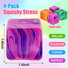 tngtswwcv 4-pack stress ball blue, soft grip for focus during work.