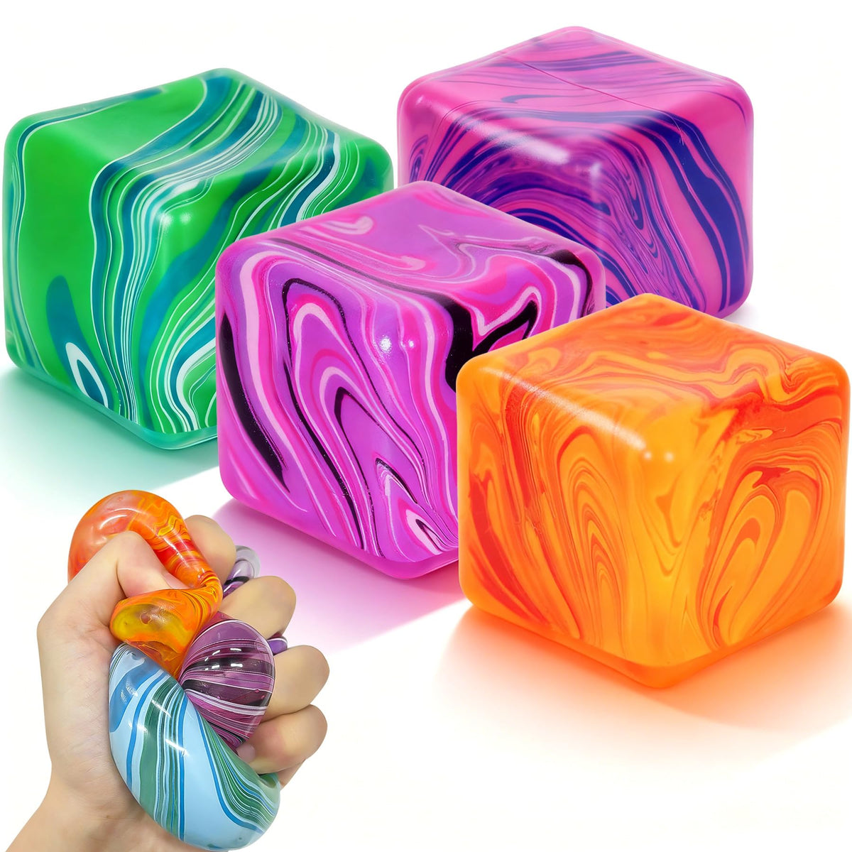 tngtswwcv 4-pack stress ball green, palm-sized for quick stress relief.