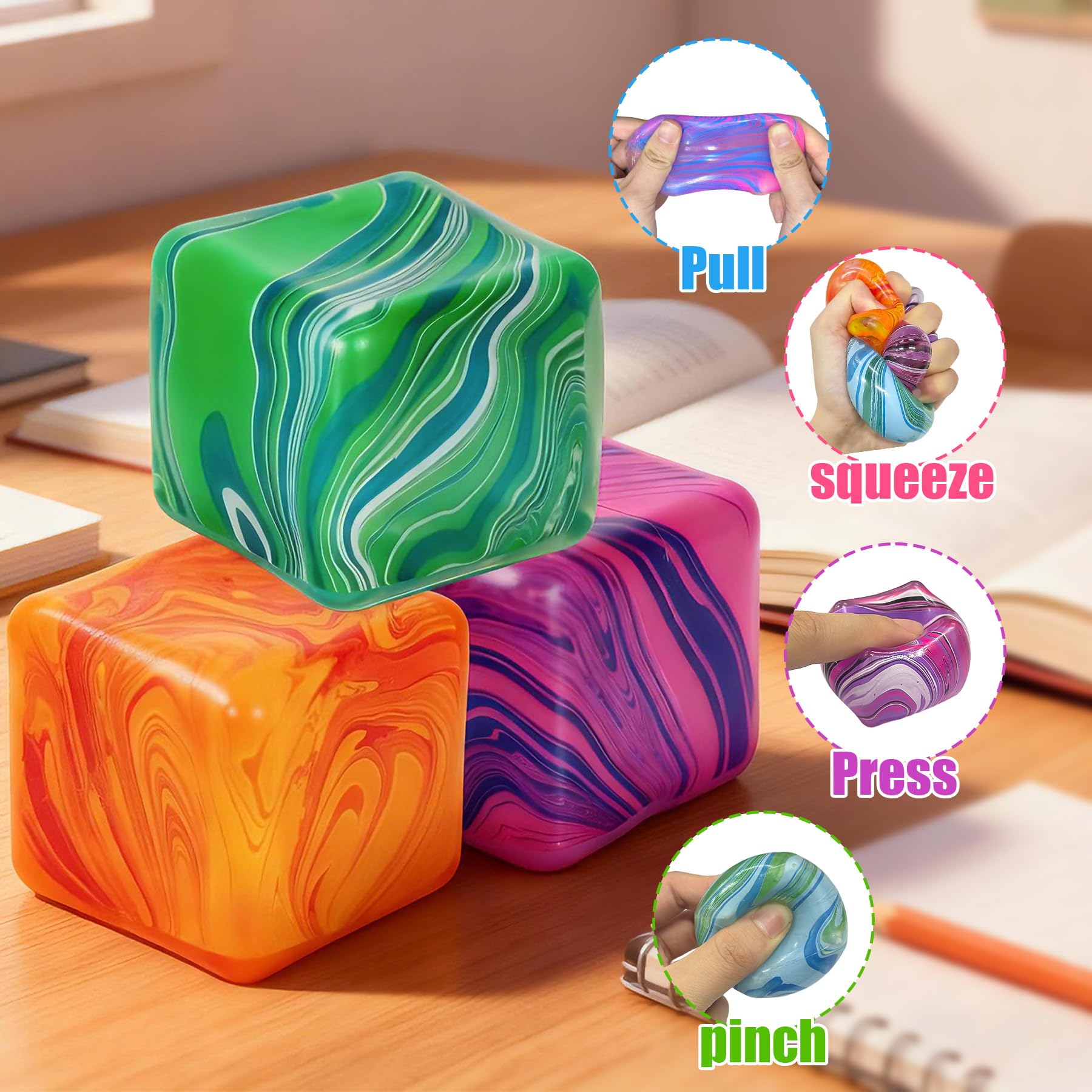tngtswwcv 4-pack stress ball red, squeezable and soothing for study breaks.