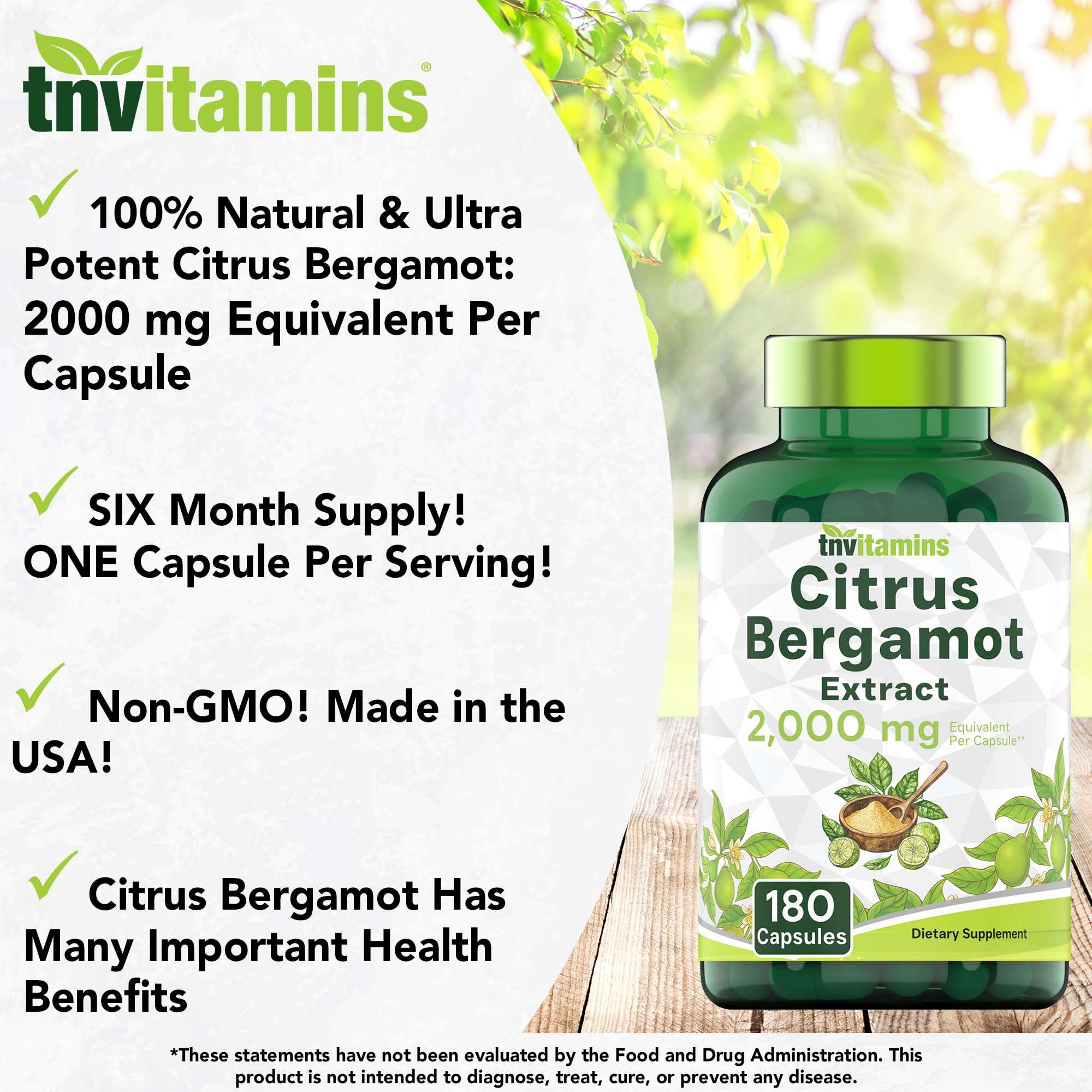 tnvitamins Citrus Bergamot bottle back label shows ingredients clearly