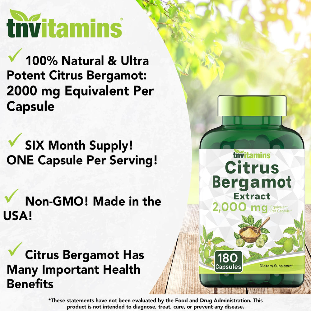 tnvitamins Citrus Bergamot bottle back label shows ingredients clearly