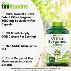 tnvitamins Citrus Bergamot bottle back label shows ingredients clearly