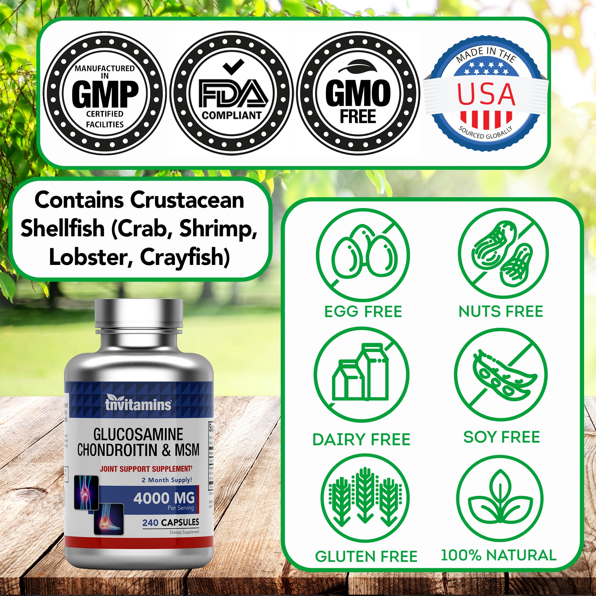 tnvitamins joint support capsules closeup in a daily wellness routine