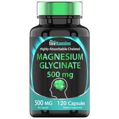 TNVitamins Magnesium Glycinate 500mg bottle front for sleep support.