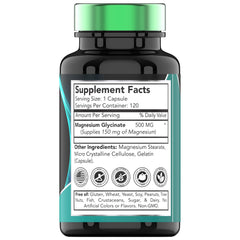 TNVitamins Magnesium Glycinate 500mg capsules closeup for daily calm.