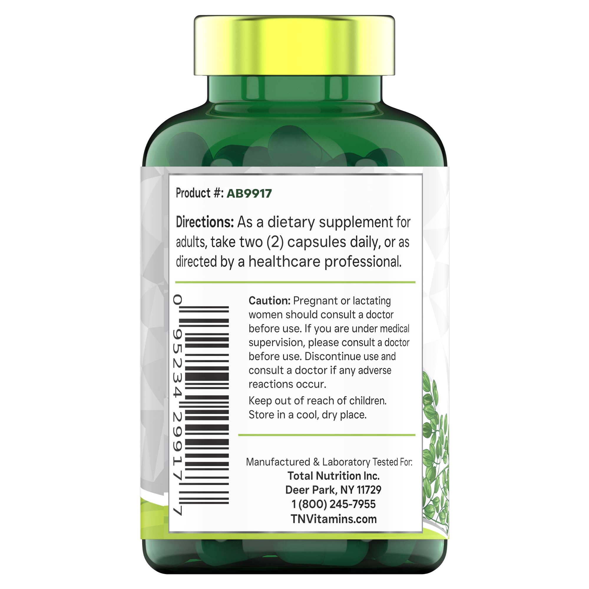 tnvitamins moringa bottle on kitchen counter for wellness