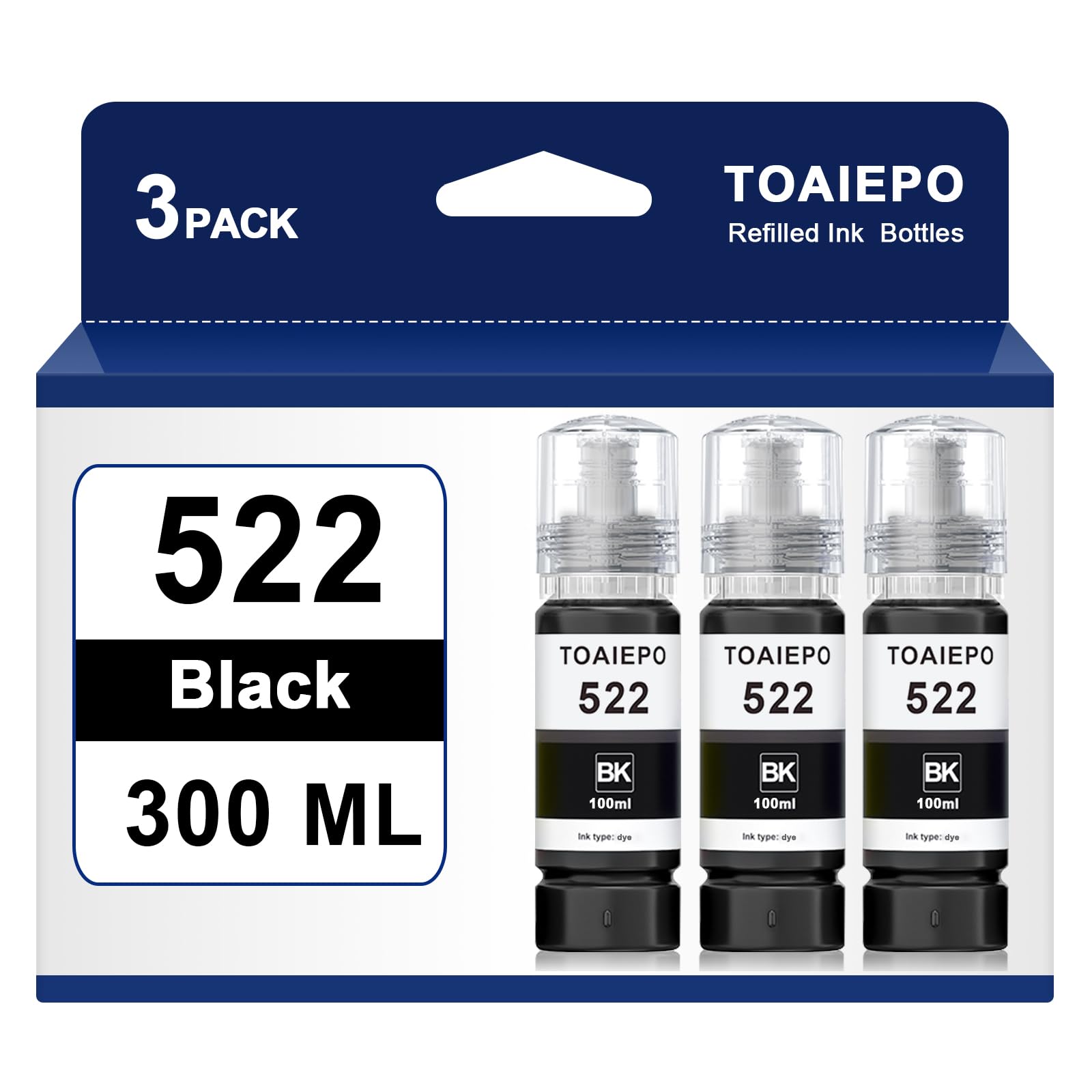 TOAIEPO Black 522 bottle packaging keeps contents secure for storage