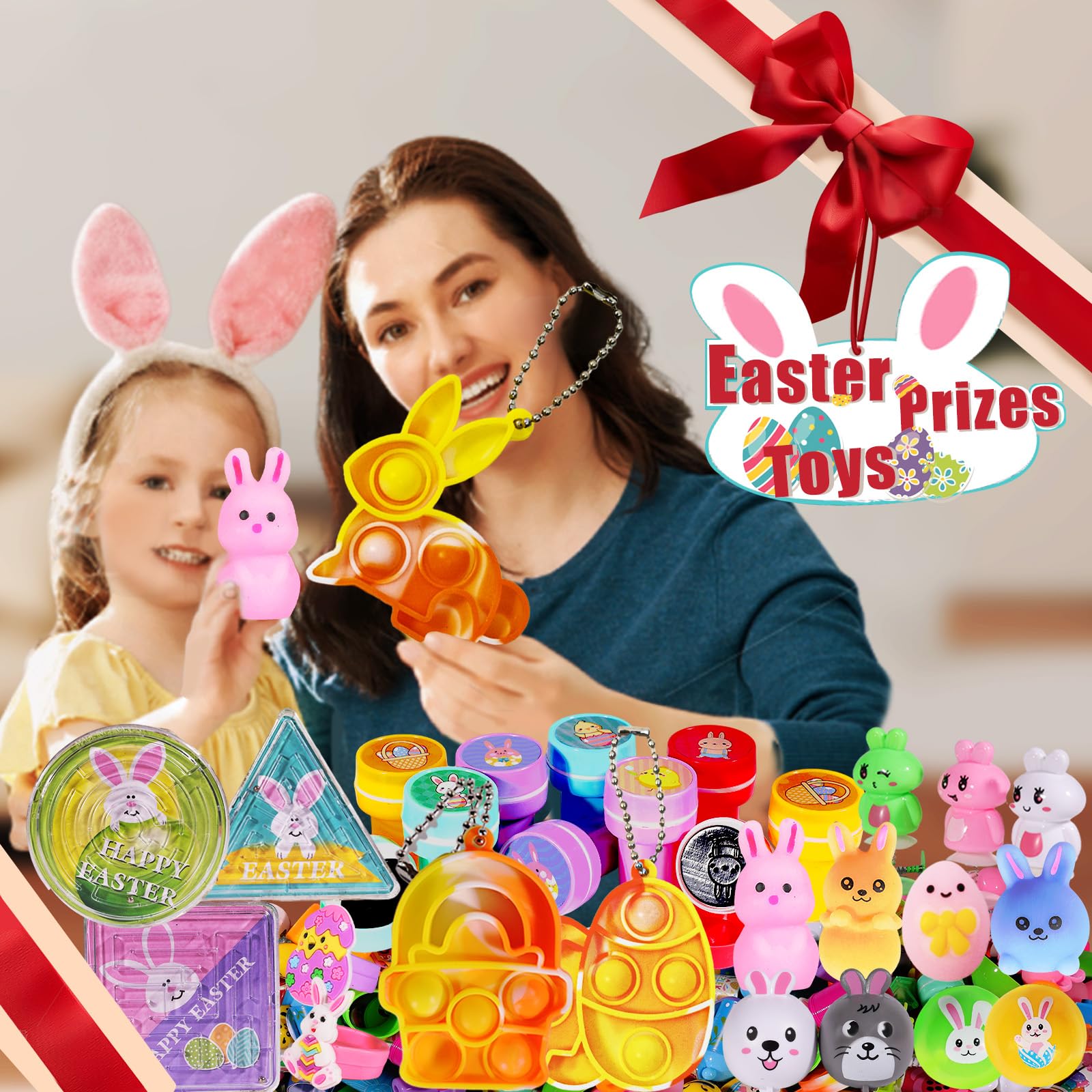 TOAPER rainbow circle toys add color and scavenger fun to egg hunts.