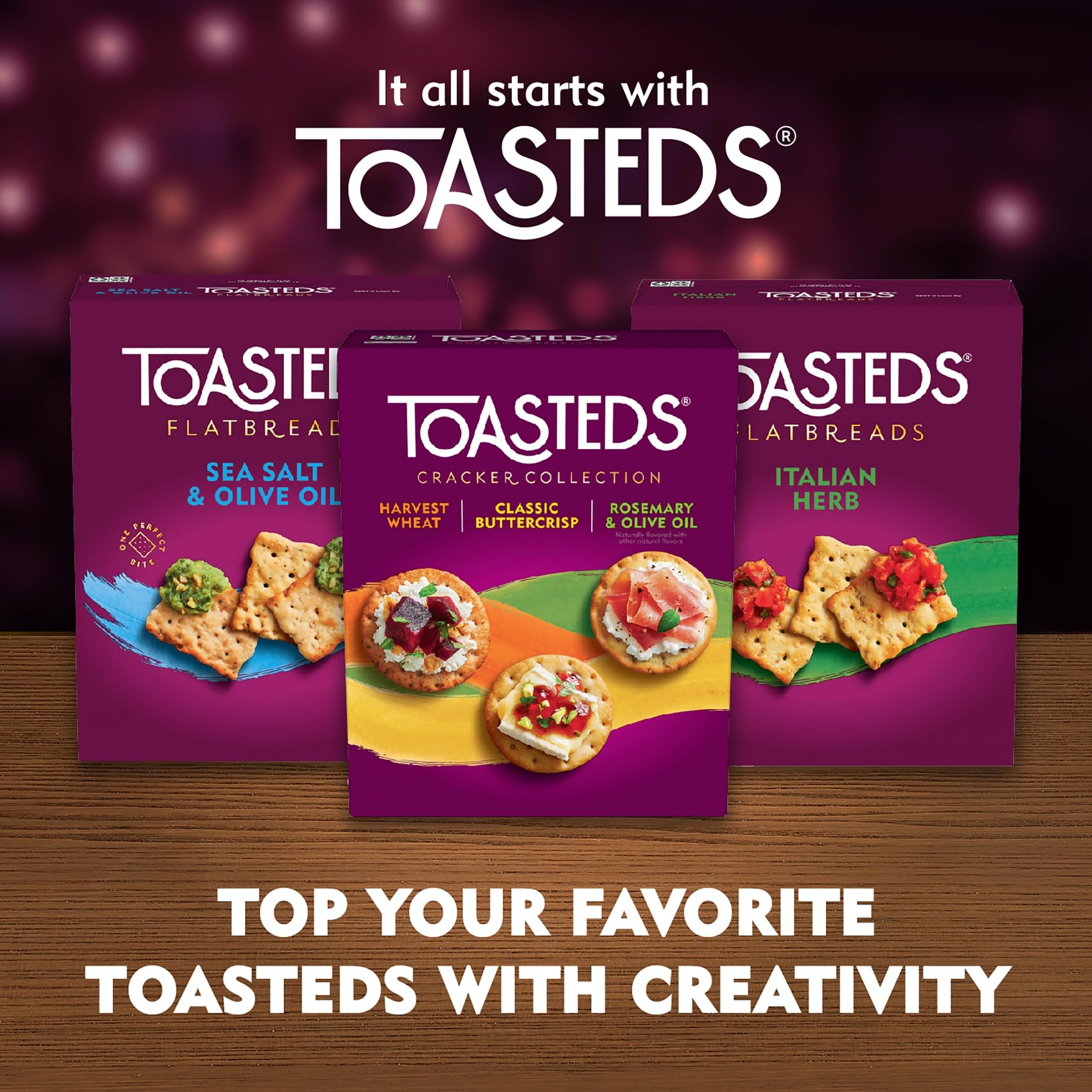 Toasteds crackers inside a resealable box preserving freshness.