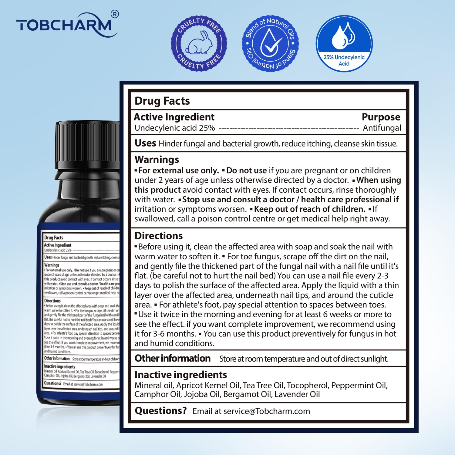 Tobcharm used for toe and athlete's foot care.