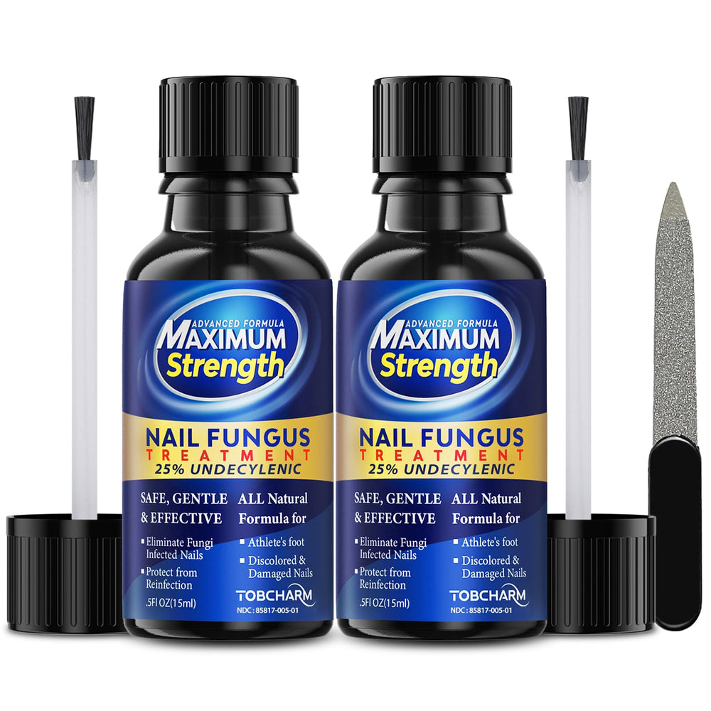 Tobcharm toe fungus treatment 2-piece pack for at-home use.
