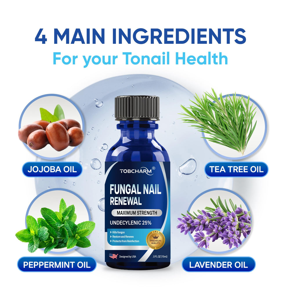 Tobcharm toenail fungus treatment application shows how to apply the liquid.