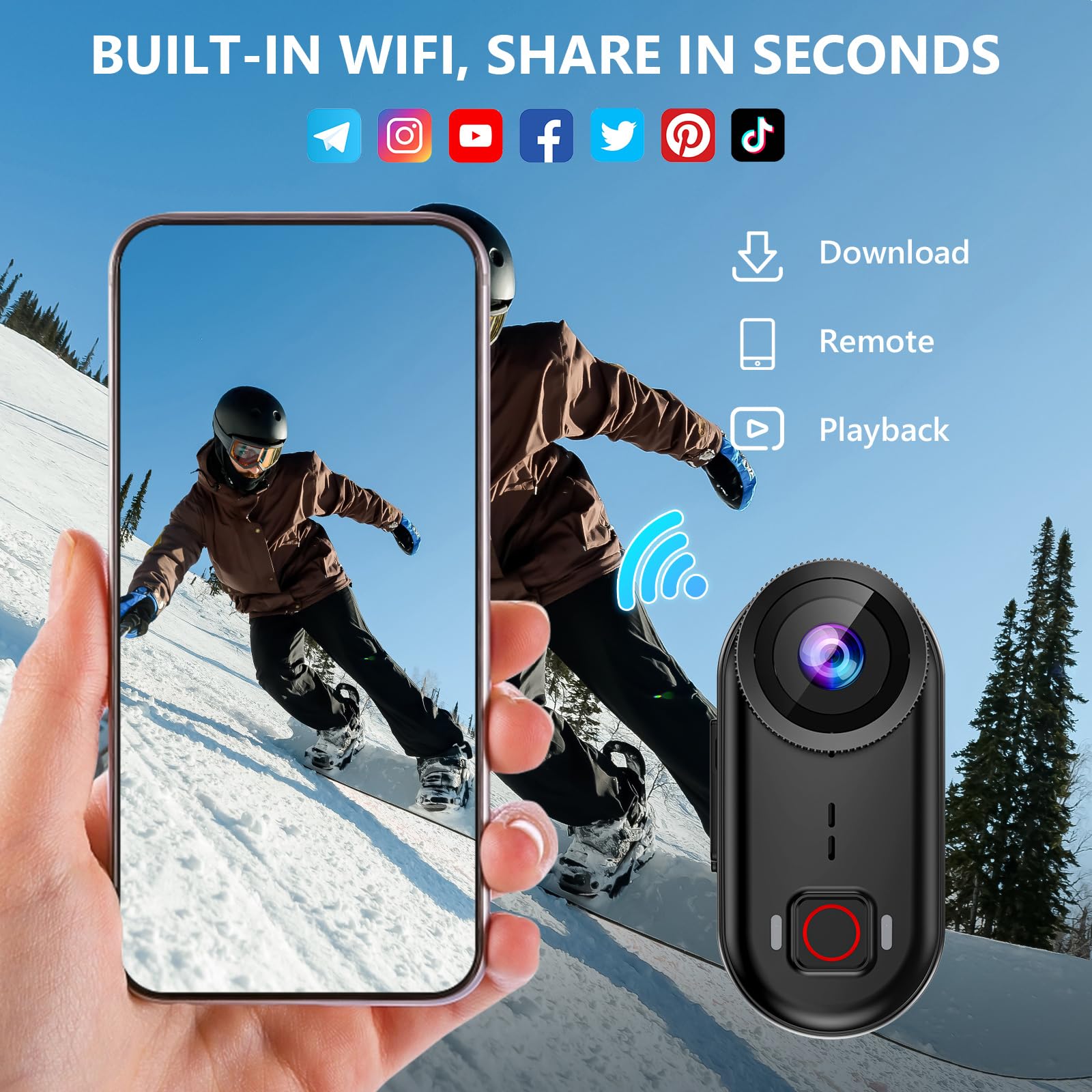 toberto lightweight body camera sits on clothing with minimal shake
