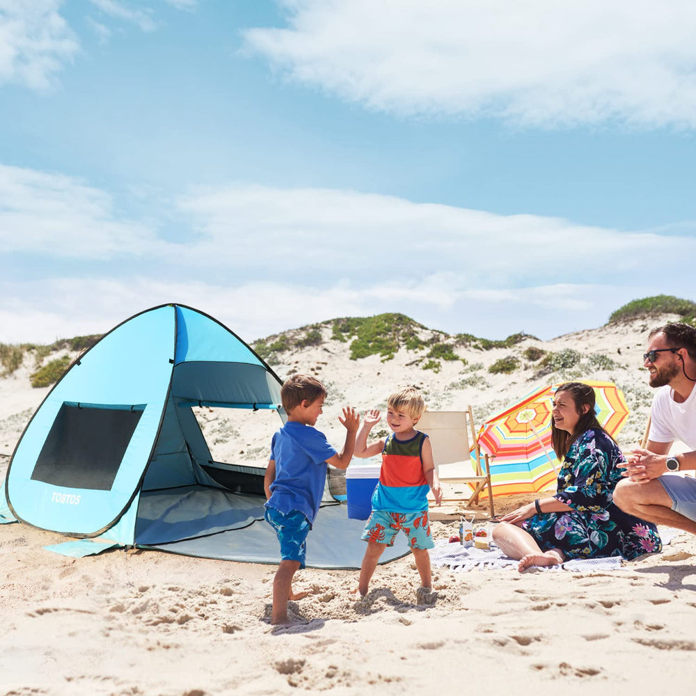 TOBTOS interior fits 2–3 people for relaxed beach time