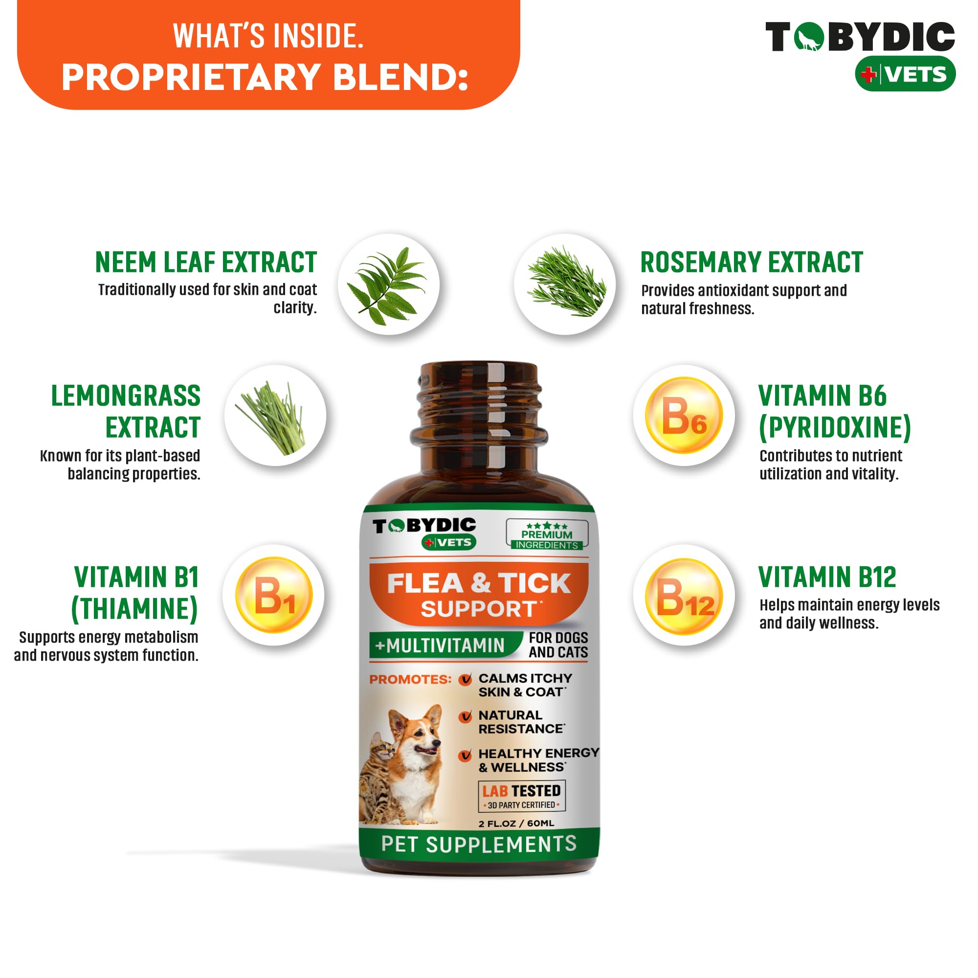 Dog and cat friendly TOBYDIC formula, made in USA.