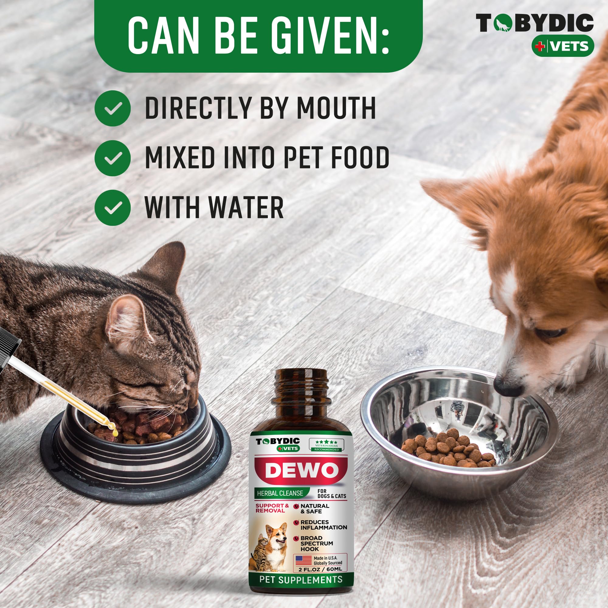 TOBYDIC laboratoire usa garantissant sécurité et qualité pour les animaux.