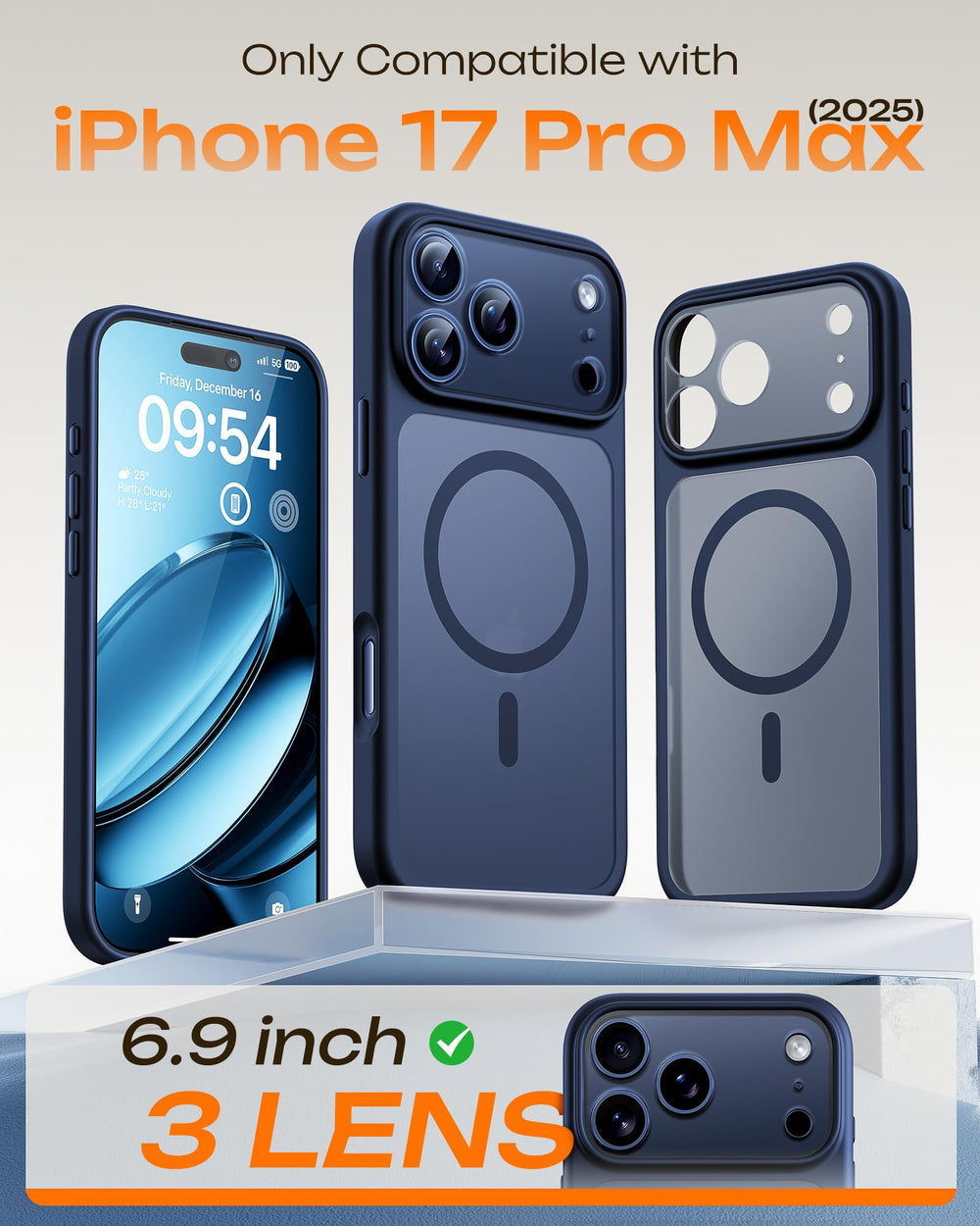 TOCOL translucent matte back 17 Pro Max case offers comfortable grip and slim profile.