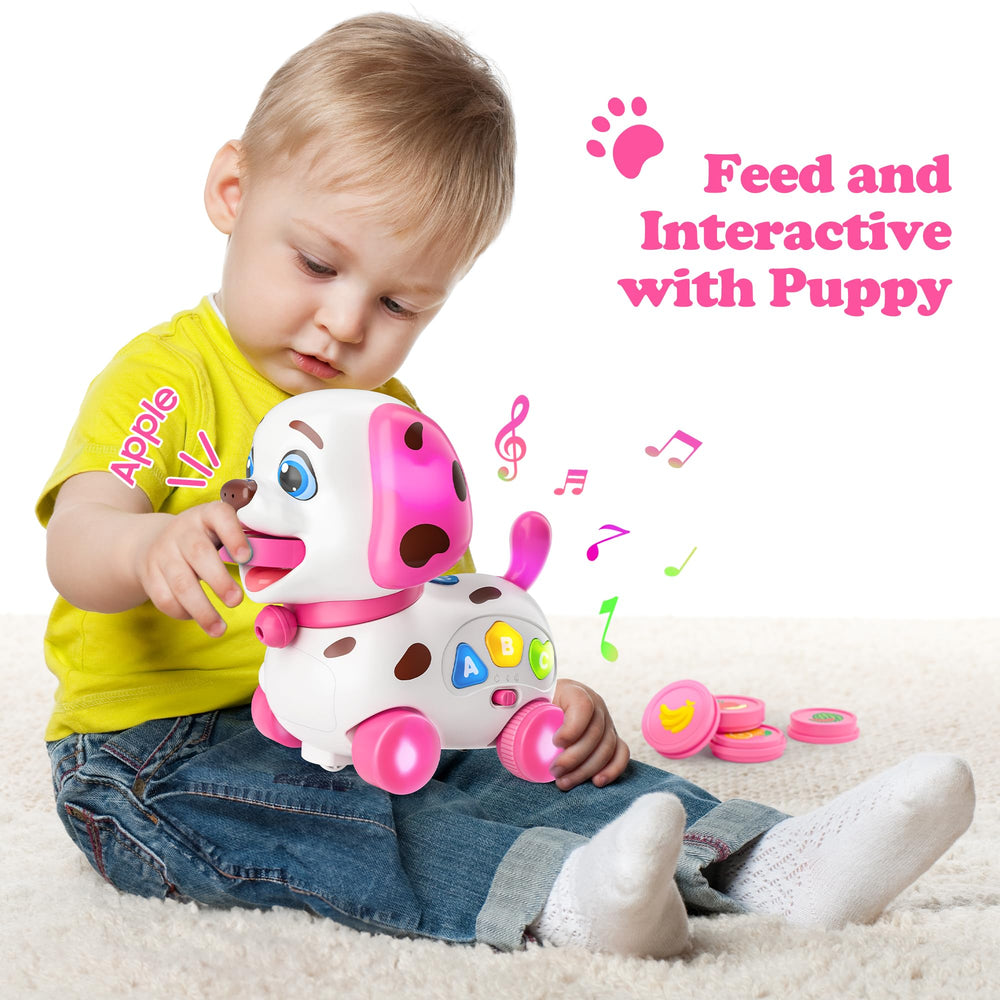 ToddlerCley bilingual mode teaches English and Spanish basics with fruits and letters.