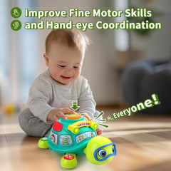 ToddlerCley Musical Turtle bilingual English-Spanish mode supports learning