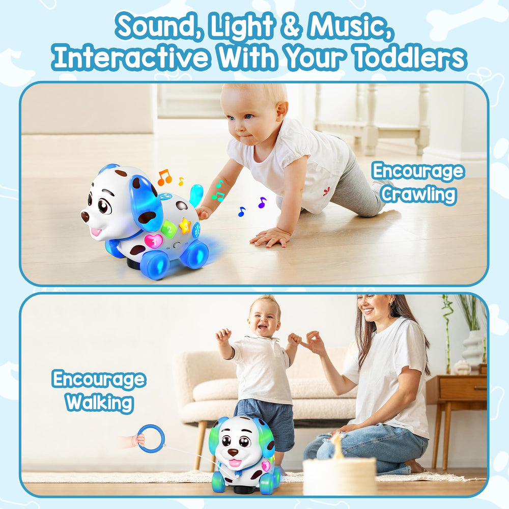 ToddlerCley pull-along toy encouraging crawling and walking.