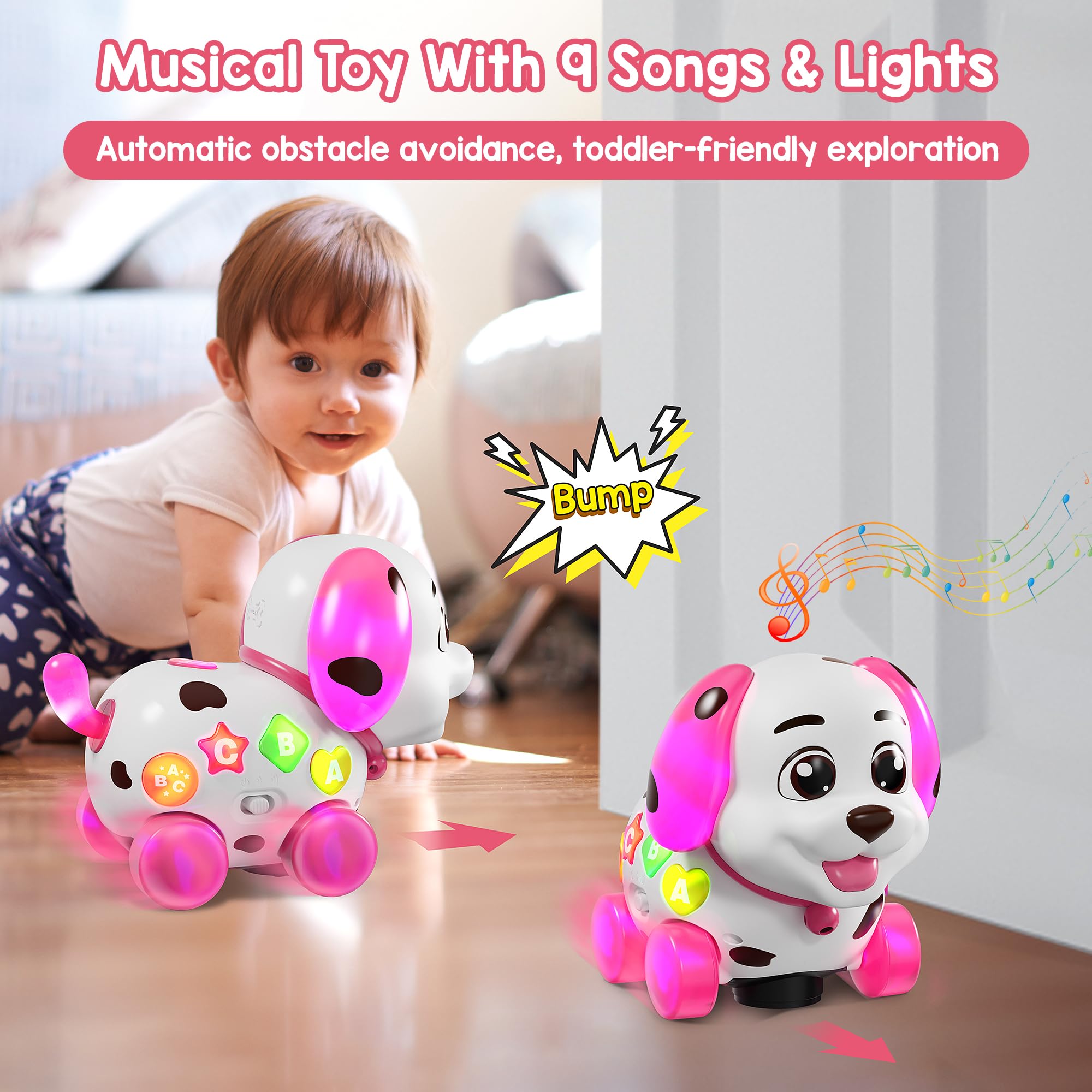 ToddlerCley pull-string walking puppy toy for walking practice