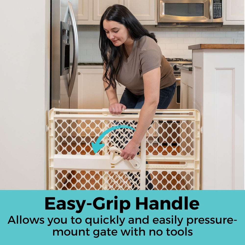 Toddleroo Supergate Ergo installed at stairs with hardware mount for secure stair safety.
