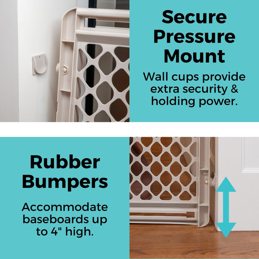 Toddleroo gate pressure mounting with door sockets for extra hold