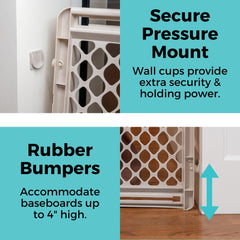 Toddleroo gate pressure mounting with door sockets for extra hold