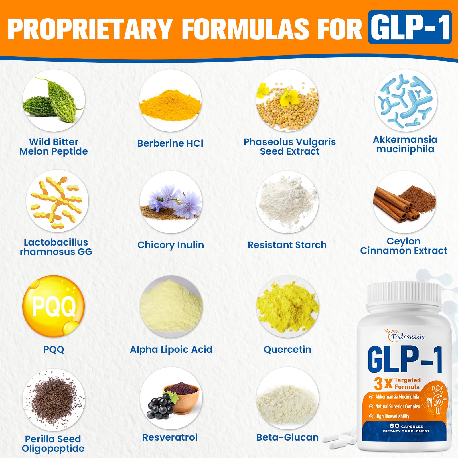 Todesessis GLP-1 Akkermansia probiotic capsule supports gut health.