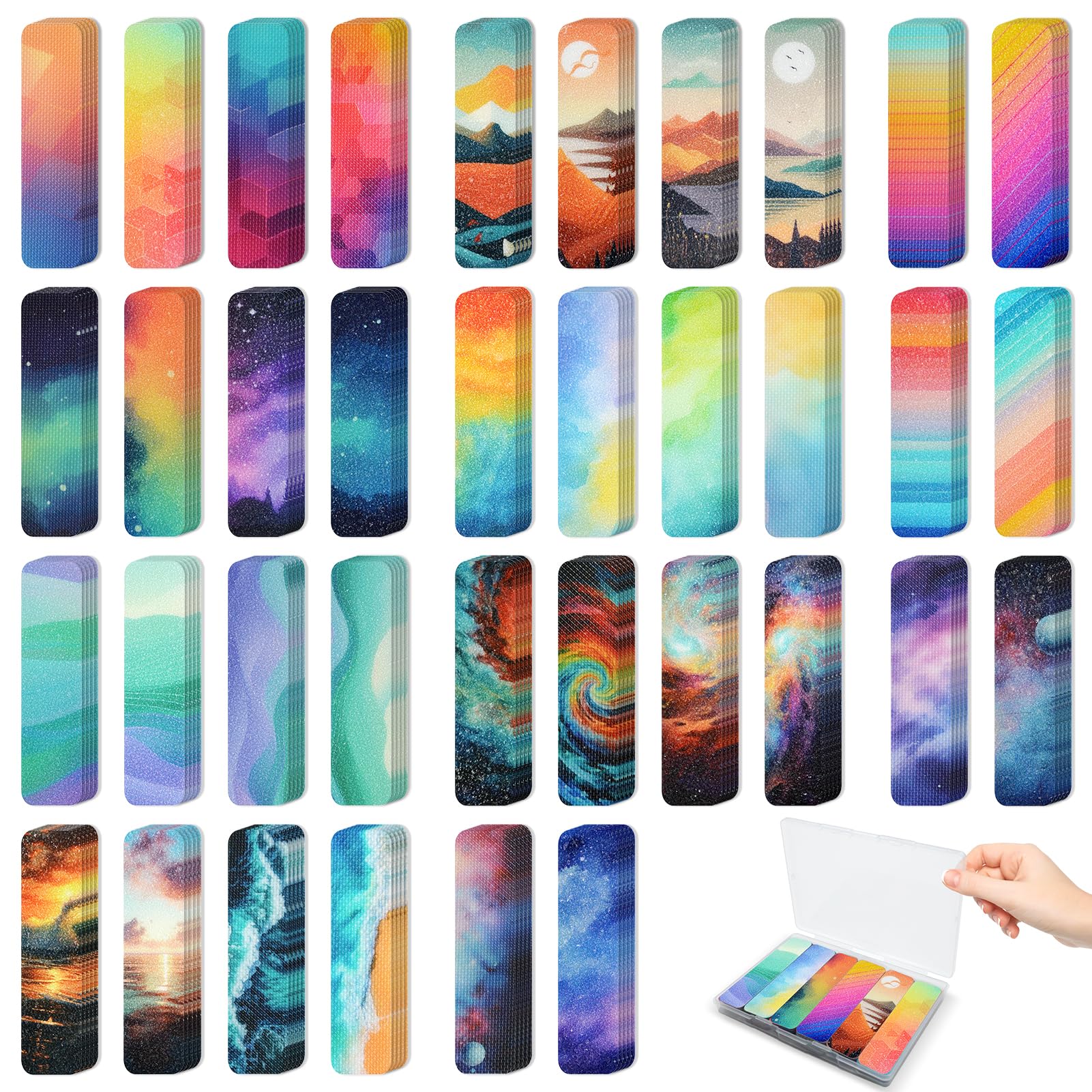 TOEMUR 72-piece anxiety stickers with storage box for easy gifting and organization.
