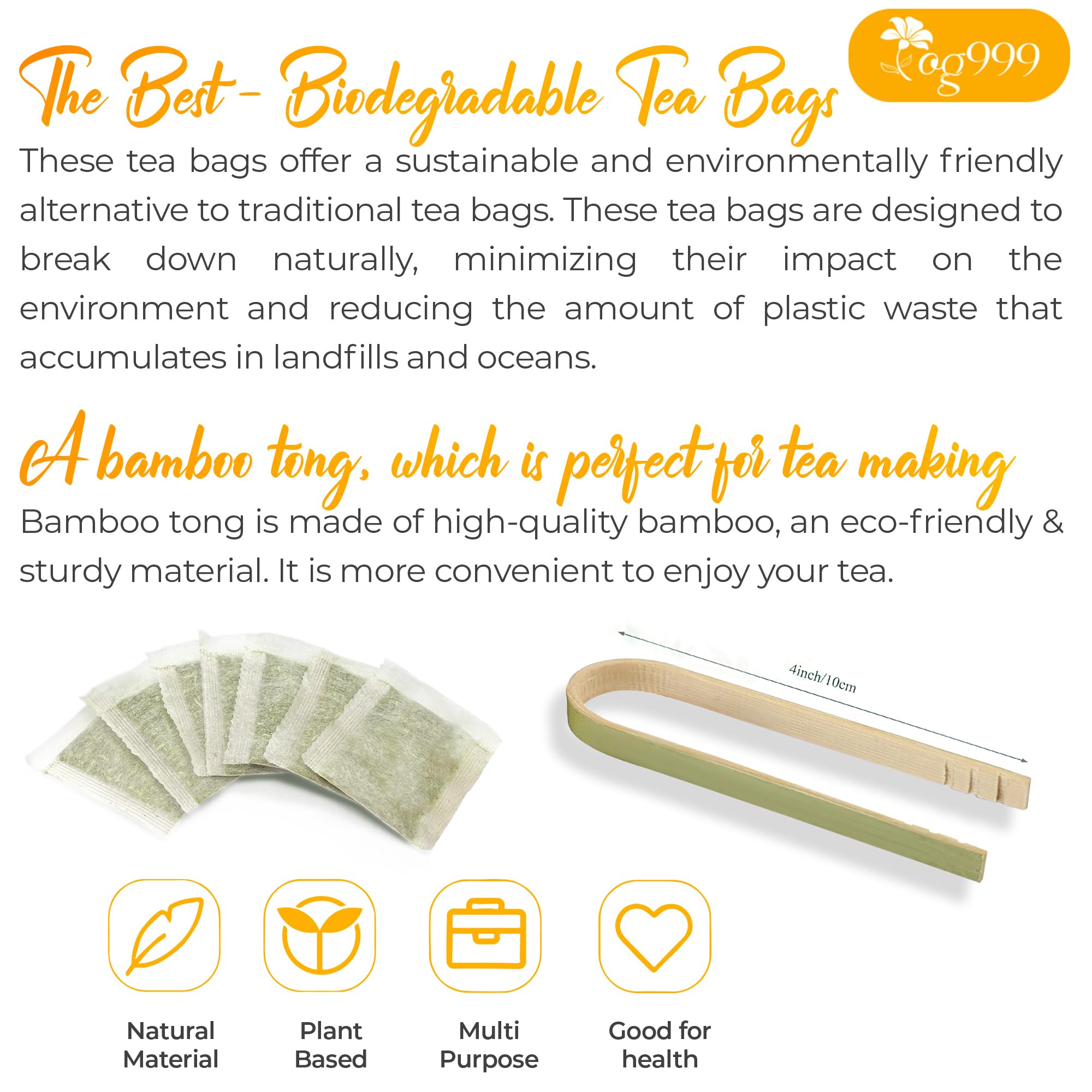 TOG999 On-the-go tea bags provide convenient daily brewing.