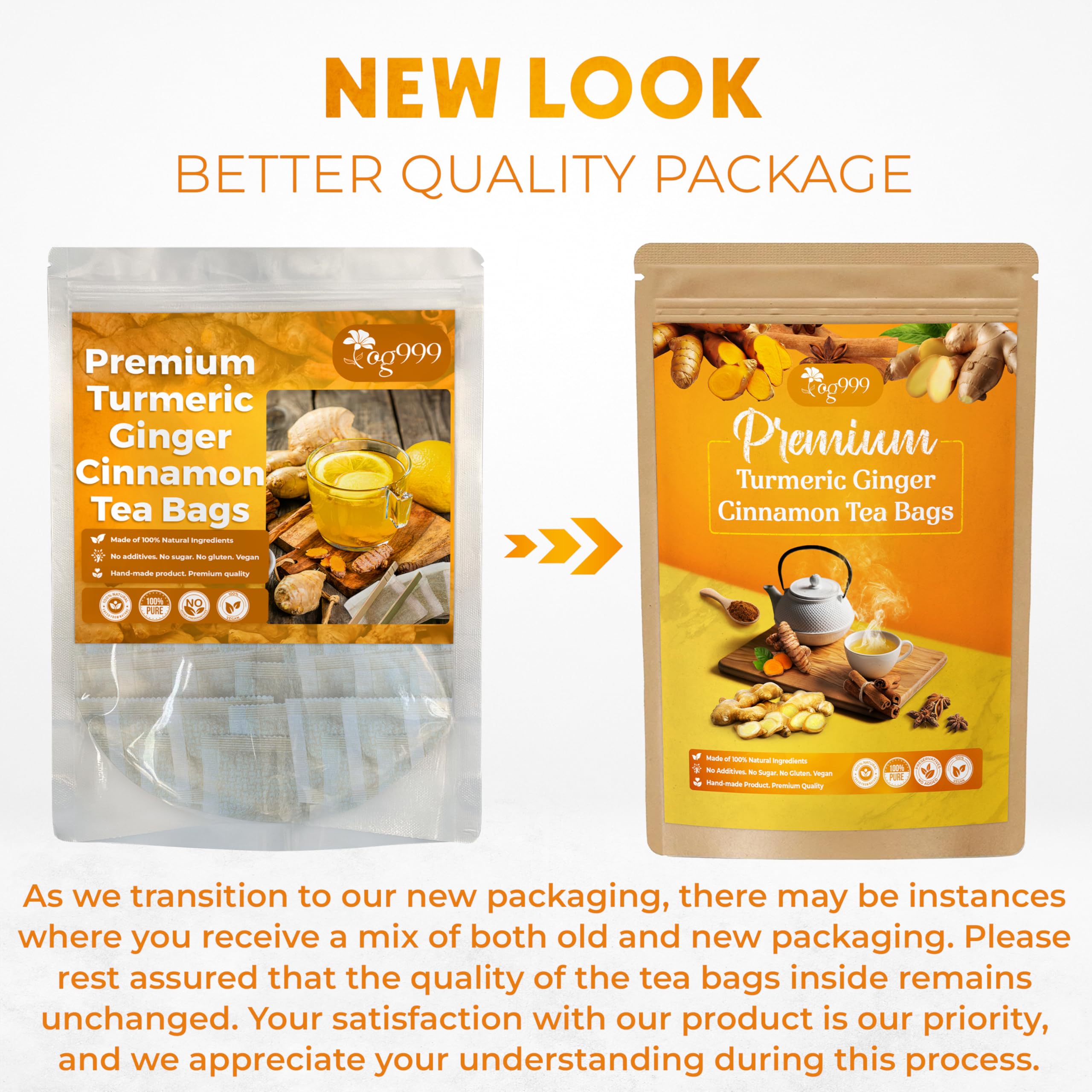 TOG999 tea bags packaging in resealable bag preserves freshness for busy days