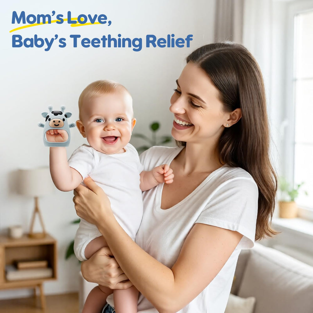 TOHIBEE full blue and white set; versatile teething solution for early months.