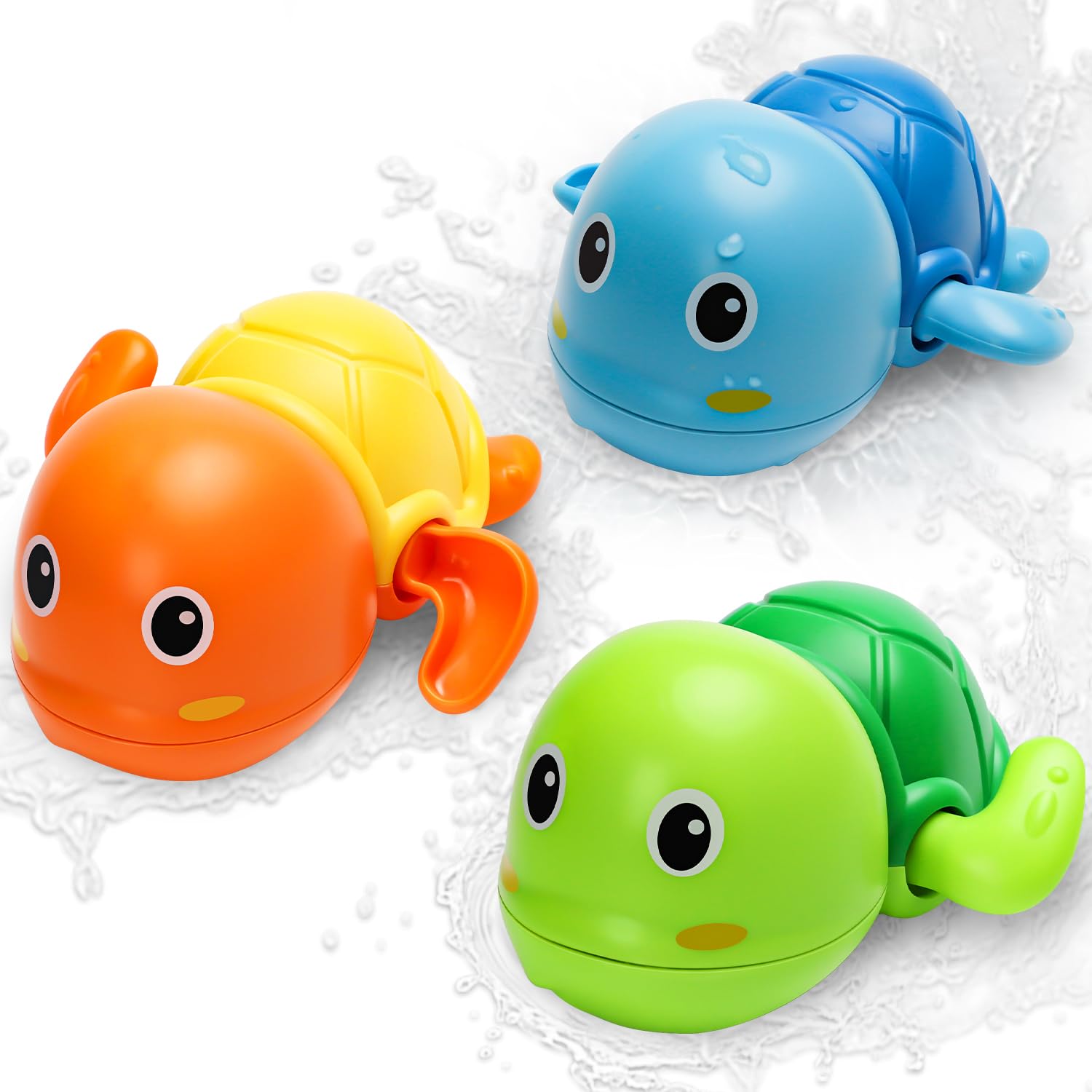 TOHIBEE blue turtle wind-up toy spinning aids buoyancy learning.