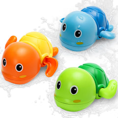 TOHIBEE blue turtle wind-up toy spinning aids buoyancy learning.