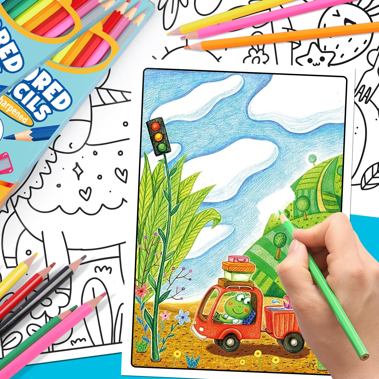 Toidgy 12-pack color pencil set with 12 colors for classroom versatility.
