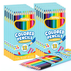 Toidgy 144-count colored pencils bulk pack for vibrant art projects.
