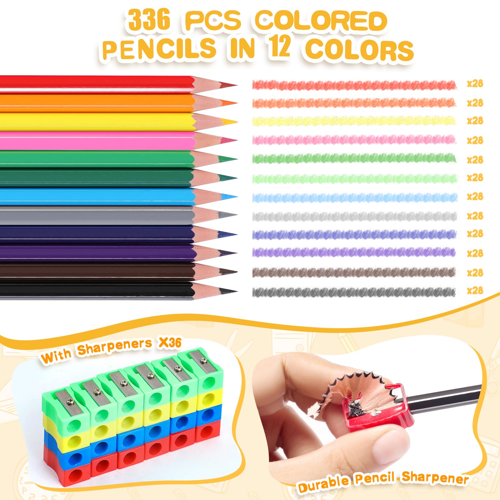 Toidgy 36 sharpeners included to keep pencils ready for lessons