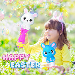 Toidgy light-up bubble gun creates rainbow bubbles outdoors