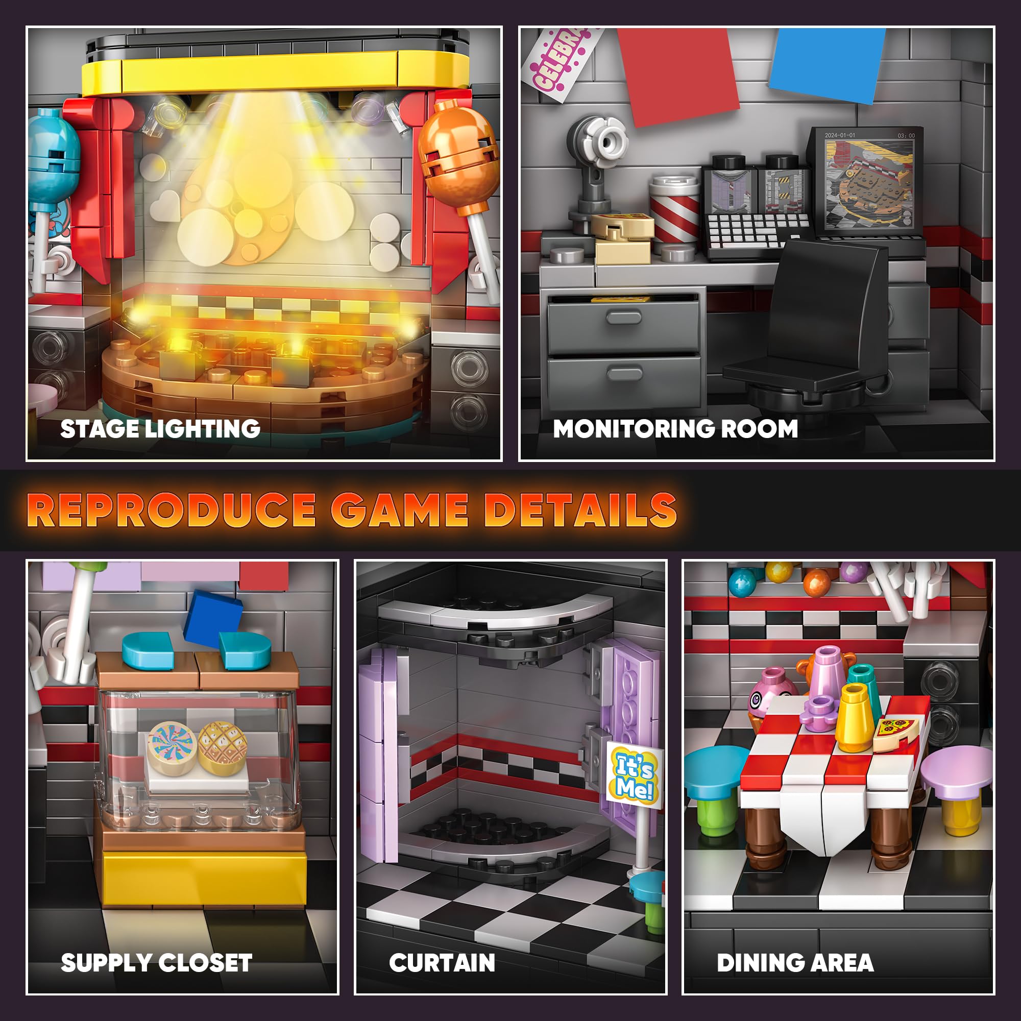 Tokmoc Pro stage detail highlights the security room and curtain for authentic display.