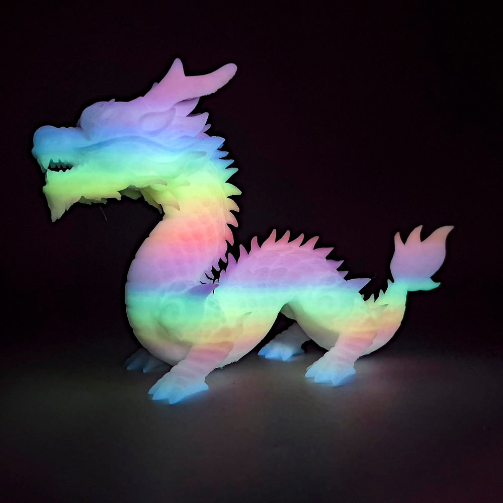 Toksen3D glow gradient rainbow filament prints without odors for easy home use.