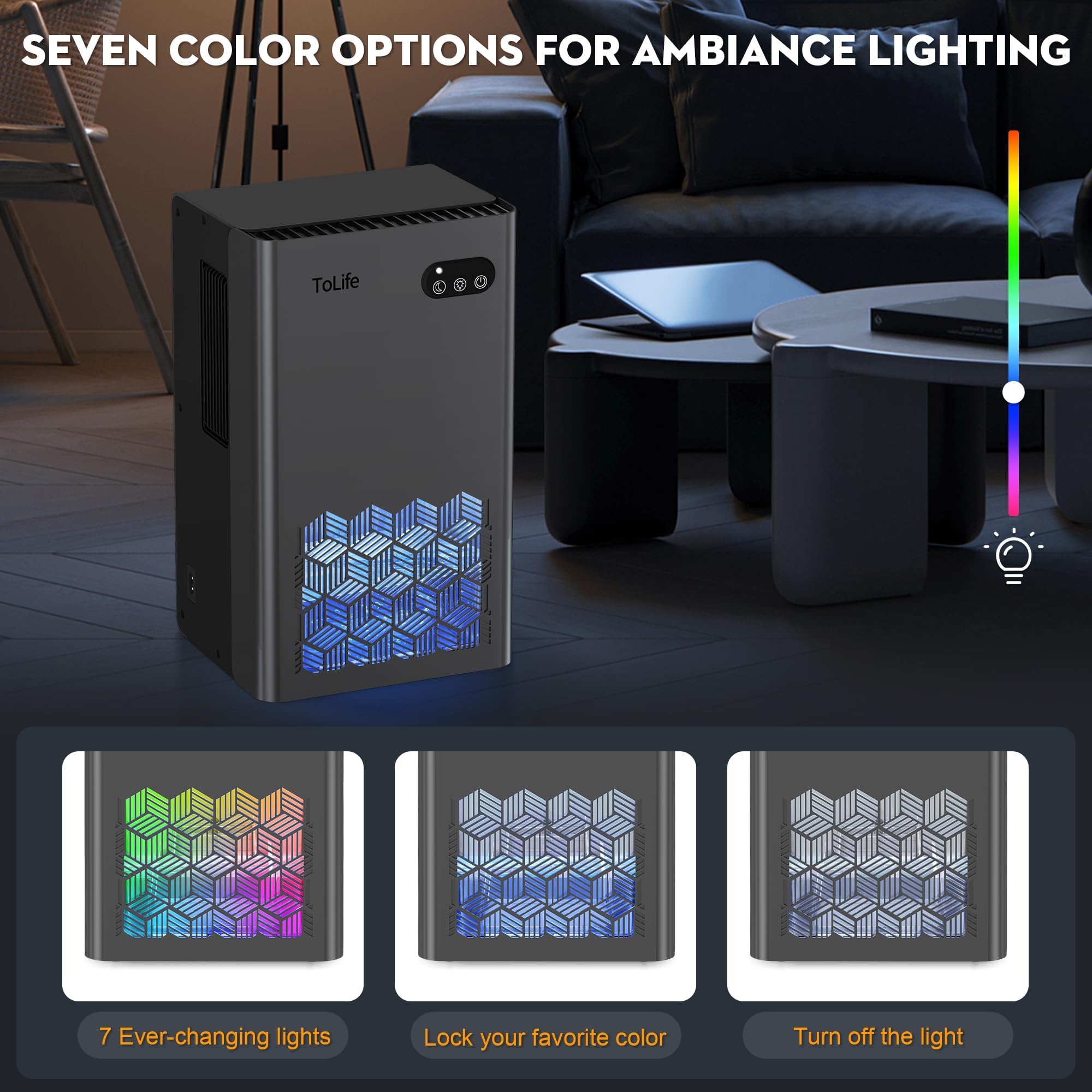 ToLife Dehumidifier auto shut-off protects against overflow and keeps surfaces safe