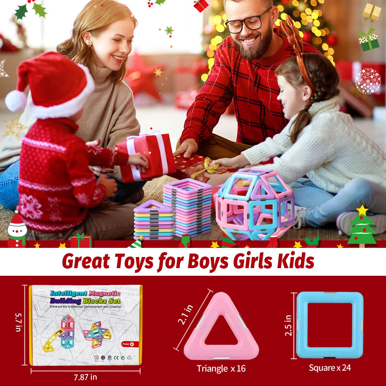 Tolnetr Magnetic Tiles screen-free play for portable, on-the-go creativity.