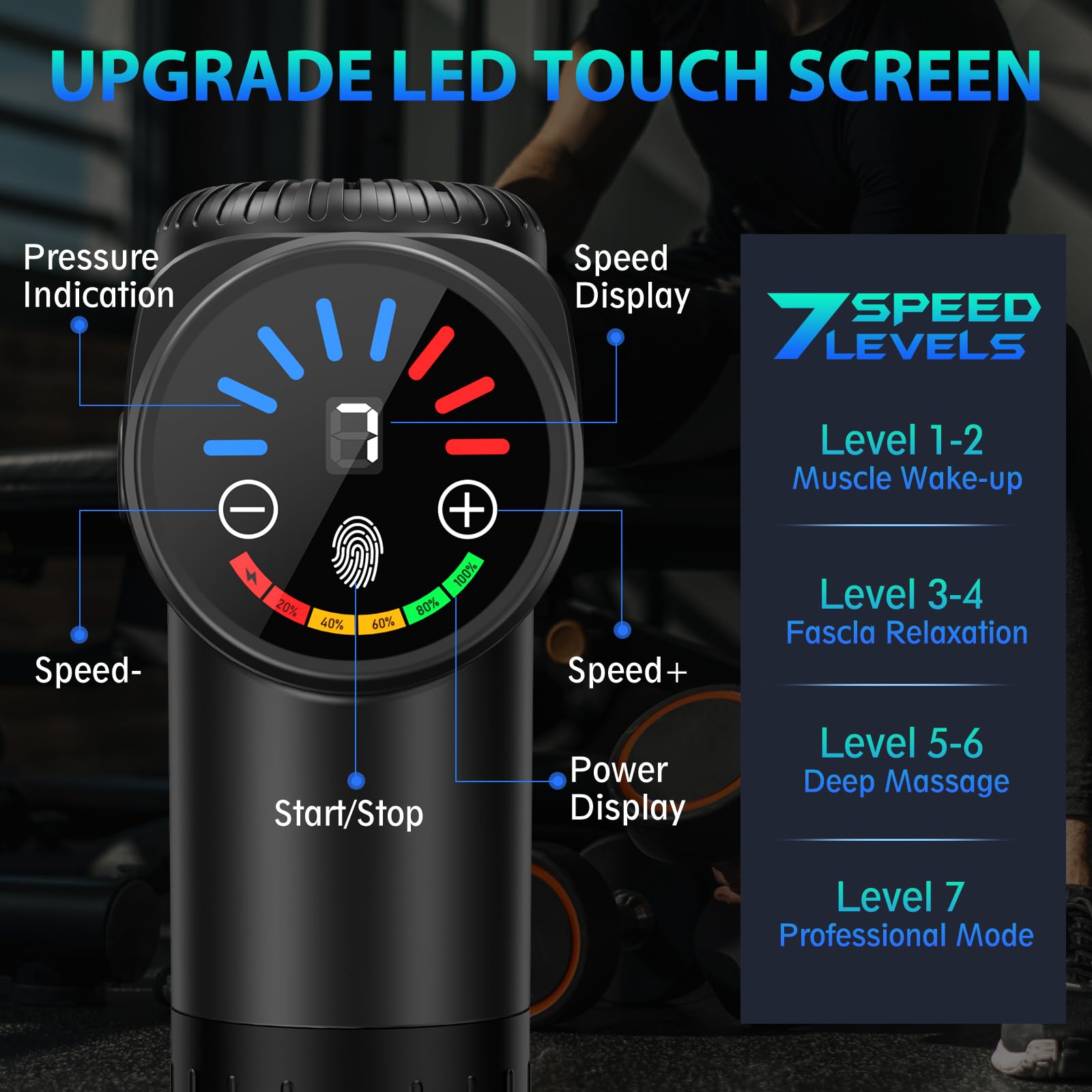 TOLOCO massage gun with 10 heads for versatile muscle relief.
