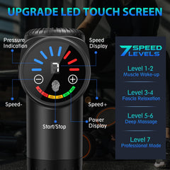 TOLOCO massage gun with 10 heads for versatile muscle relief.